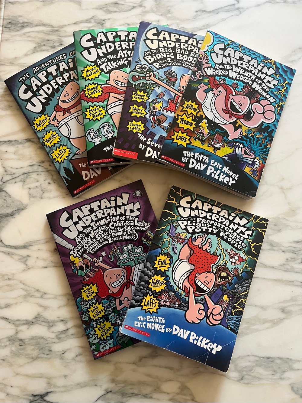 Captain Underpants Book Lot - Colorful Comic-Style Covers